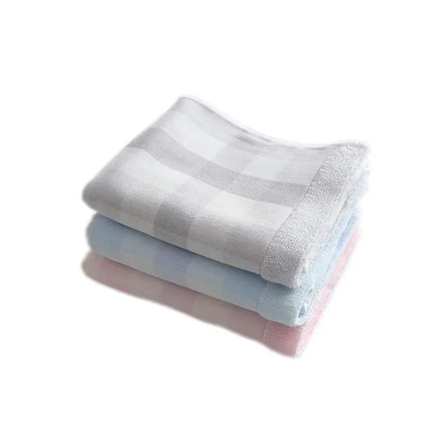 格格纹纱布面巾 毛巾